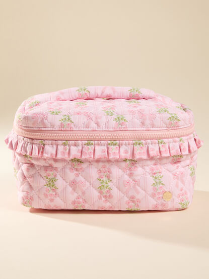 Oh So Fancy Pink Quilted Cosmetic Bag - TULLABEE