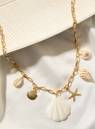 Seashell Cascade Charm Necklace Detail 2 - TULLABEE