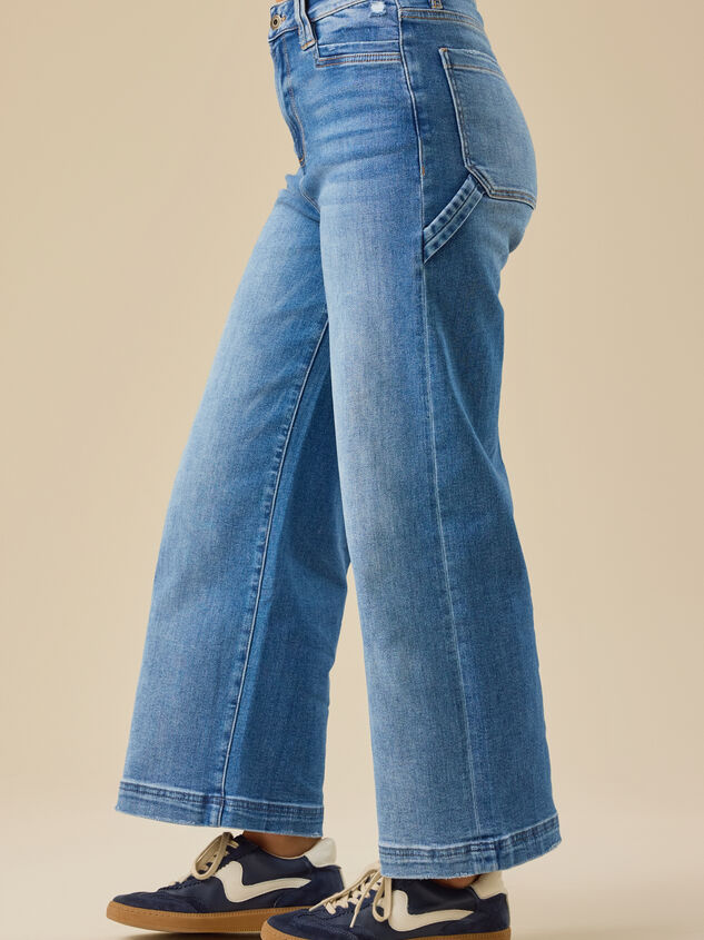 Gwen Cropped Wide Leg Jeans Detail 4 - TULLABEE