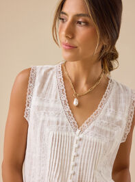 Cathy Lace Flowy Top Detail 3 - TULLABEE