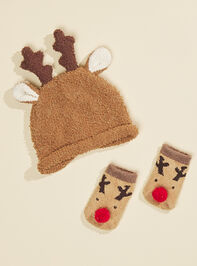 Reindeer Hat & Sock Set Detail 2 - TULLABEE