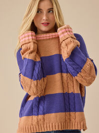 Cece Varsity Stripe Sweater - TULLABEE