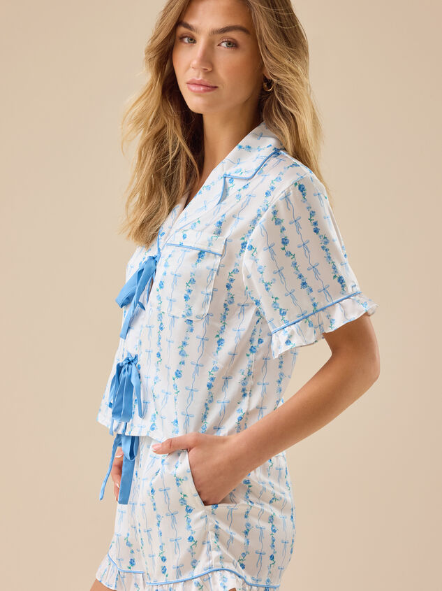 Kelyse Floral Satin Sleep Top Detail 5 - TULLABEE