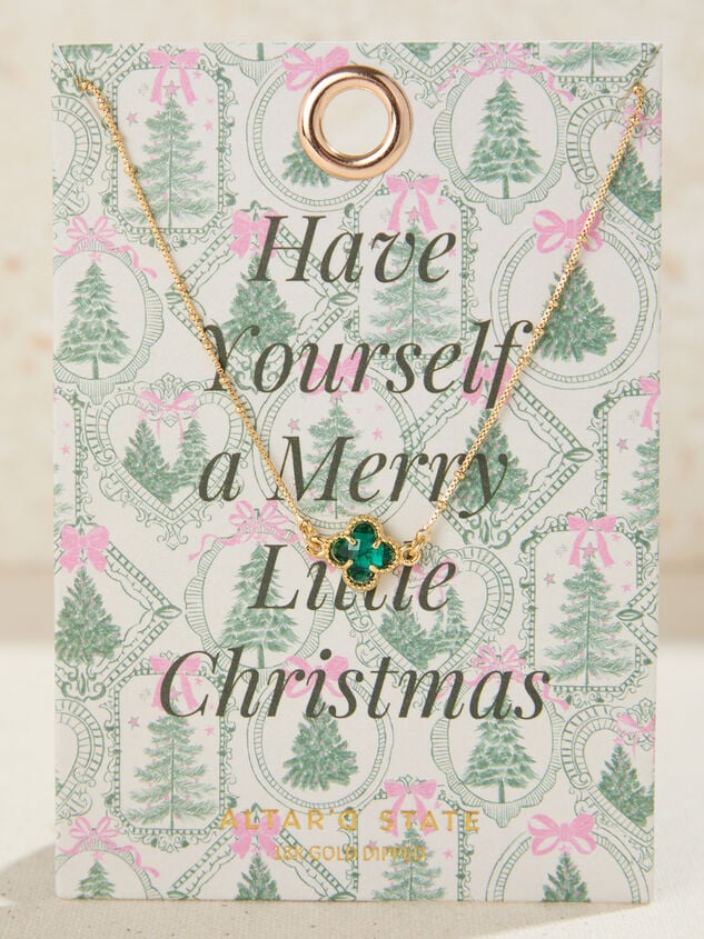 Merry Little Christmas Clover Necklace - TULLABEE