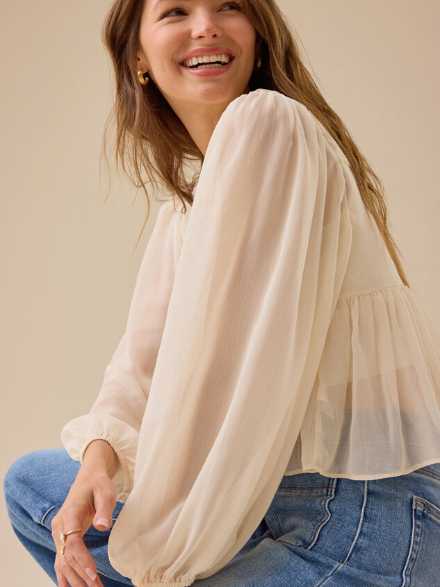 Darsea Chiffon Babydoll Top Detail 6 - TULLABEE