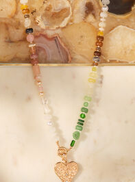 Heart Burst Bead Necklace Detail 2 - TULLABEE