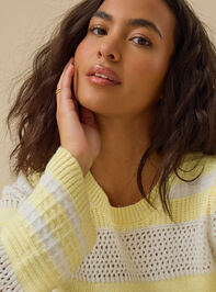 Suzanna Pointelle Striped Sweater Detail 3 - TULLABEE