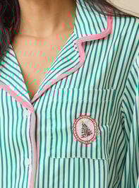 Kimber Festive Patch Satin Sleep Top Detail 2 - TULLABEE