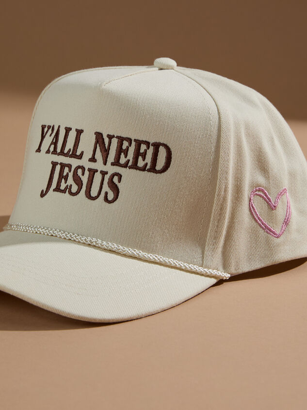 Y'all Need Jesus Trucker Hat Detail 2 - TULLABEE