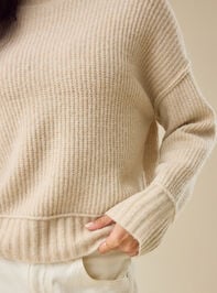 Josie Mock Neck Sweater Detail 3 - TULLABEE