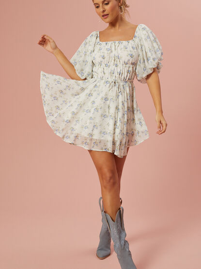 Amabella Floral Puff Dress - TULLABEE