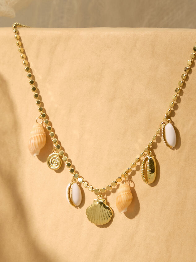 Gold Chain Shell Charm Necklace - TULLABEE