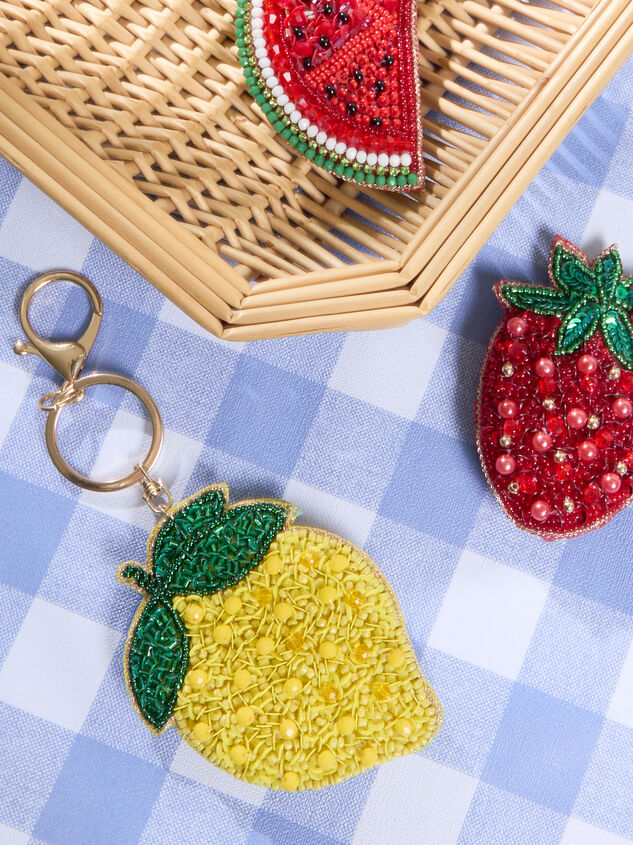 Beaded Lemon Bag Charm Detail 5 - TULLABEE