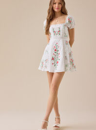 Devon Floral Mini Dress Detail 2 - TULLABEE