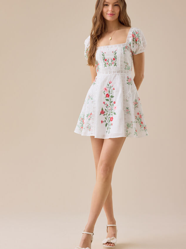Devon Floral Mini Dress Detail 2 - TULLABEE