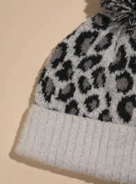 Leopard Pom Beanie Detail 2 - TULLABEE