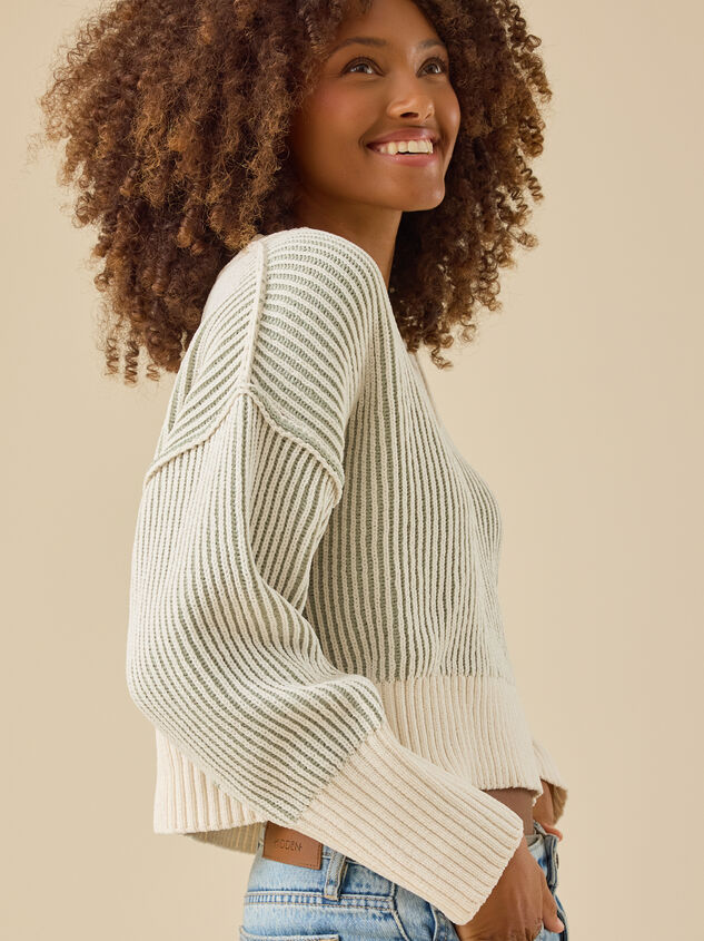 Ophelia Cropped Matte Chenille Sweater Detail 5 - TULLABEE