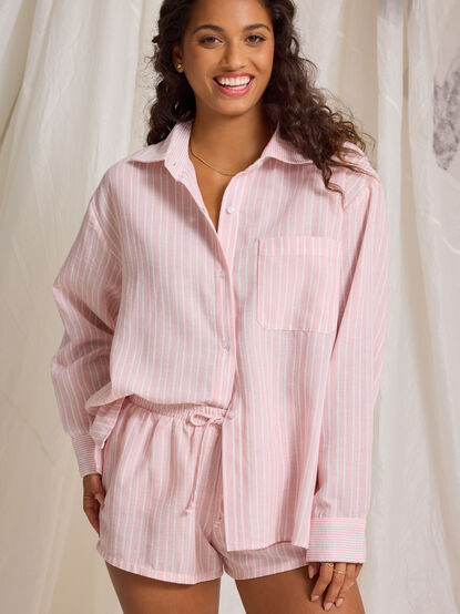 Hunter Striped Linen Shorts - TULLABEE