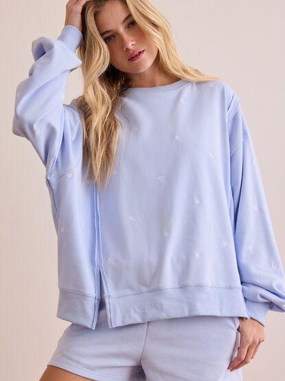 Bow With The Flow Stitched Oversized Pullover - TULLABEE