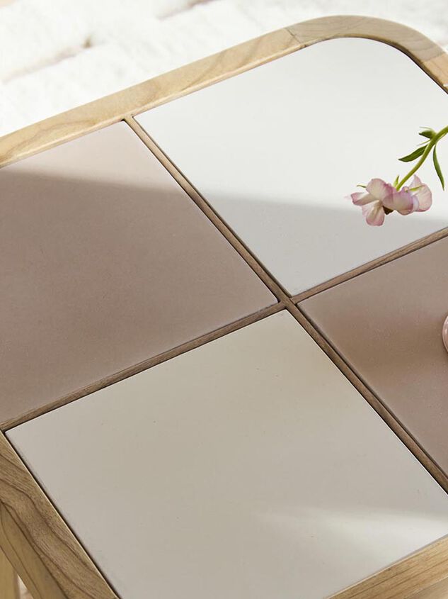 Audrey Wood Side Table Pink Detail 2 - TULLABEE