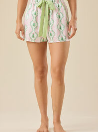 Blythe Satin Christmas Sleep Shorts Detail 2 - TULLABEE