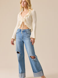 Tinsley Ruffle Tie Front Top Detail 2 - TULLABEE