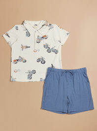 Motorcycle Polo Top and Shorts Set - TULLABEE