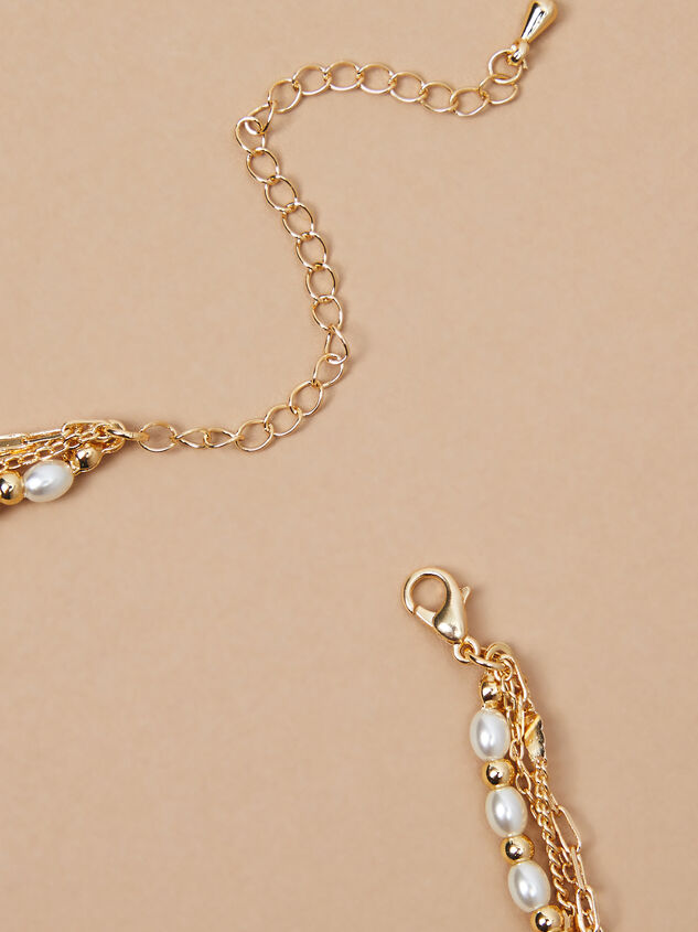 Bow Charm Pearl Necklace Detail 3 - TULLABEE