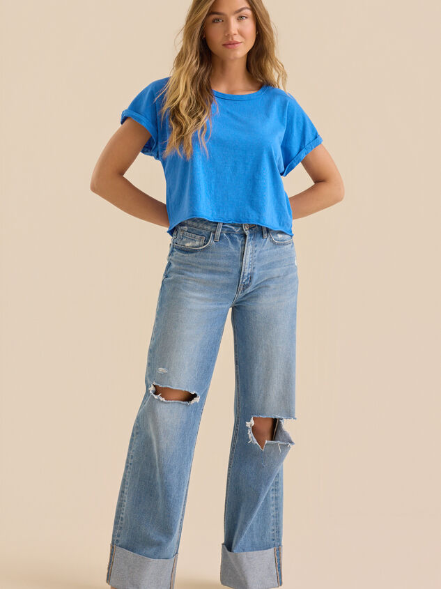 Demi Slub Roll Sleeve Tee - TULLABEE
