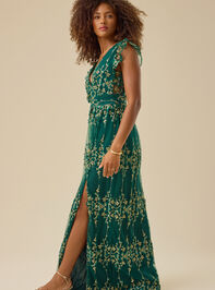 Kalli Flutter Sleeve Embroidered Dress Detail 4 - TULLABEE