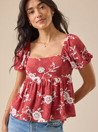 Gretchen Embroidered Babydoll Top - TULLABEE