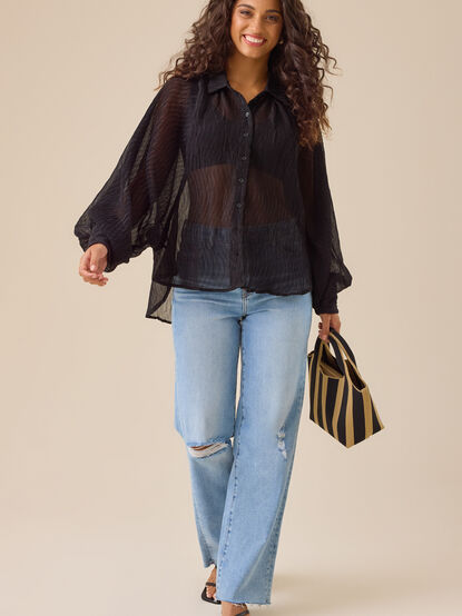 Arie Chiffon Button Down Top - TULLABEE
