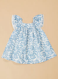 Ana Paisly Toddler Dress Detail 2 - TULLABEE