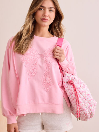 Icon Lace Bow Sweatshirt - TULLABEE