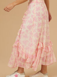 Isabella Floral Midi Skirt Detail 3 - TULLABEE
