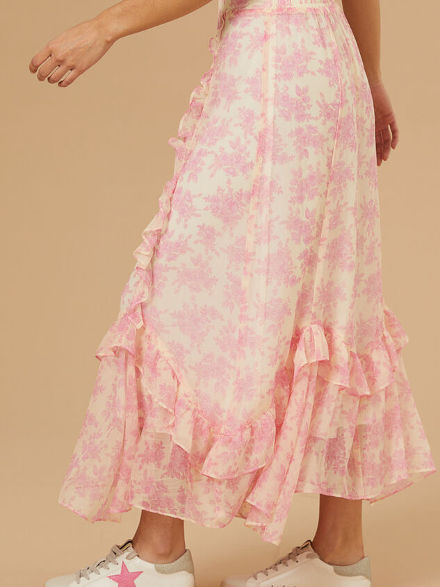 Isabella Floral Midi Skirt Detail 3 - TULLABEE