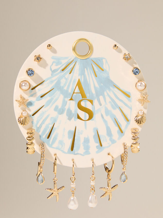 Blue Shell 10 Pack Earring Set - TULLABEE