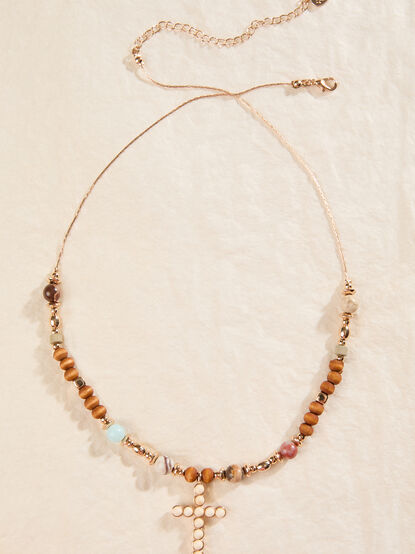 Beaded Cross Necklace - TULLABEE