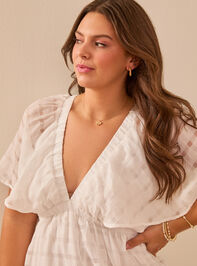 Shona Textured Plaid Maxi Dress Detail 4 - TULLABEE