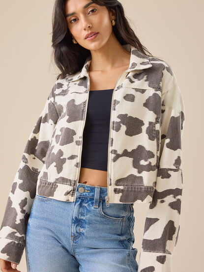Millie Cow Print Jacket - TULLABEE