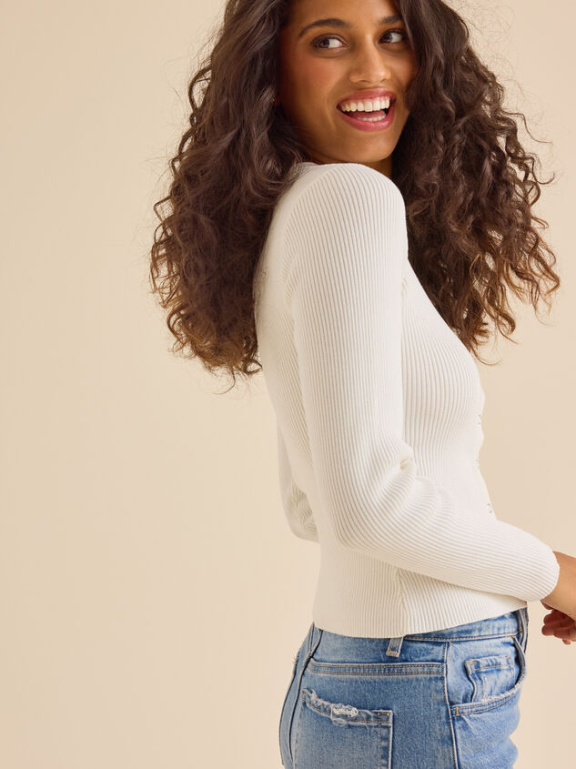 Viola Ribbed Cardigan Detail 4 - TULLABEE