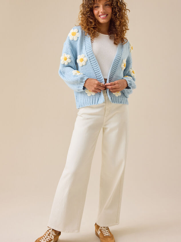 Daisie 3D Floral Cardigan Detail 2 - TULLABEE