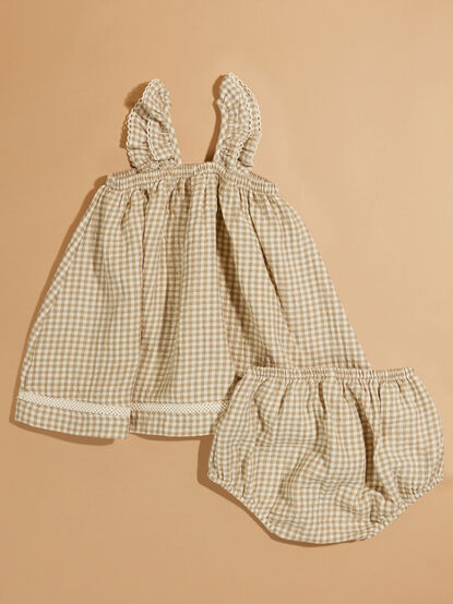 Bonnie Gingham Dress and Bloomer Set by Quincy Mae - TULLABEE