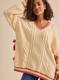 Zoey Side Tie Sweater Detail 2 - TULLABEE
