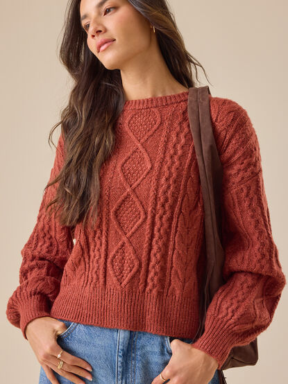 Diane Cropped Cable Sweater - TULLABEE