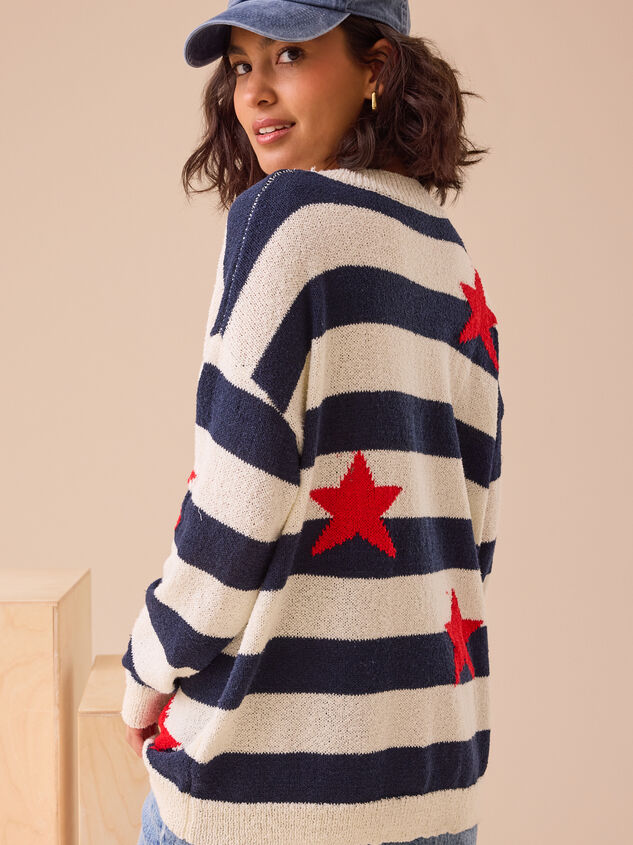 Liberty Patterned Star Sweater Detail 6 - TULLABEE