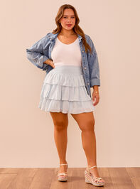 Dani Tiered Mini Skirt Detail 6 - TULLABEE