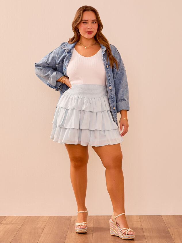 Dani Tiered Mini Skirt Detail 6 - TULLABEE