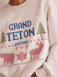 Grand Teton Embroidered Crewneck Detail 2 - TULLABEE