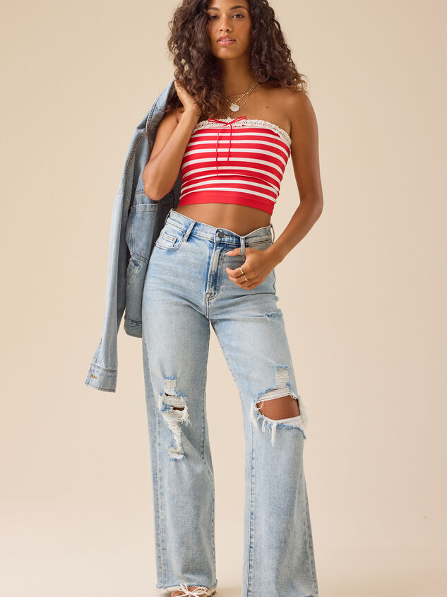 Kiara Straight Leg Jeans Detail 2 - TULLABEE